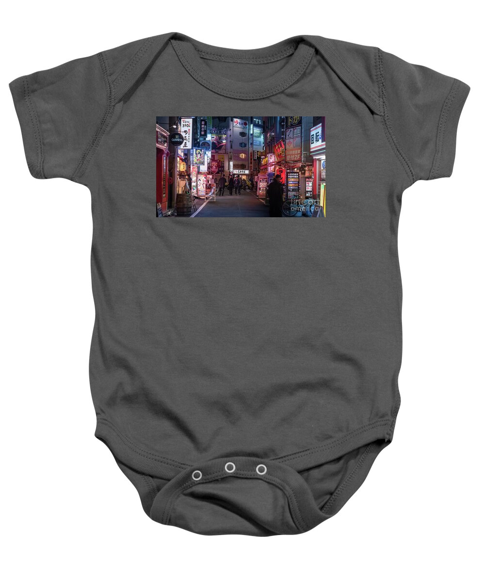 Tokyo Baby Onesie featuring the photograph Tokyo Side Streets, Japan 3 by Perry Rodriguez