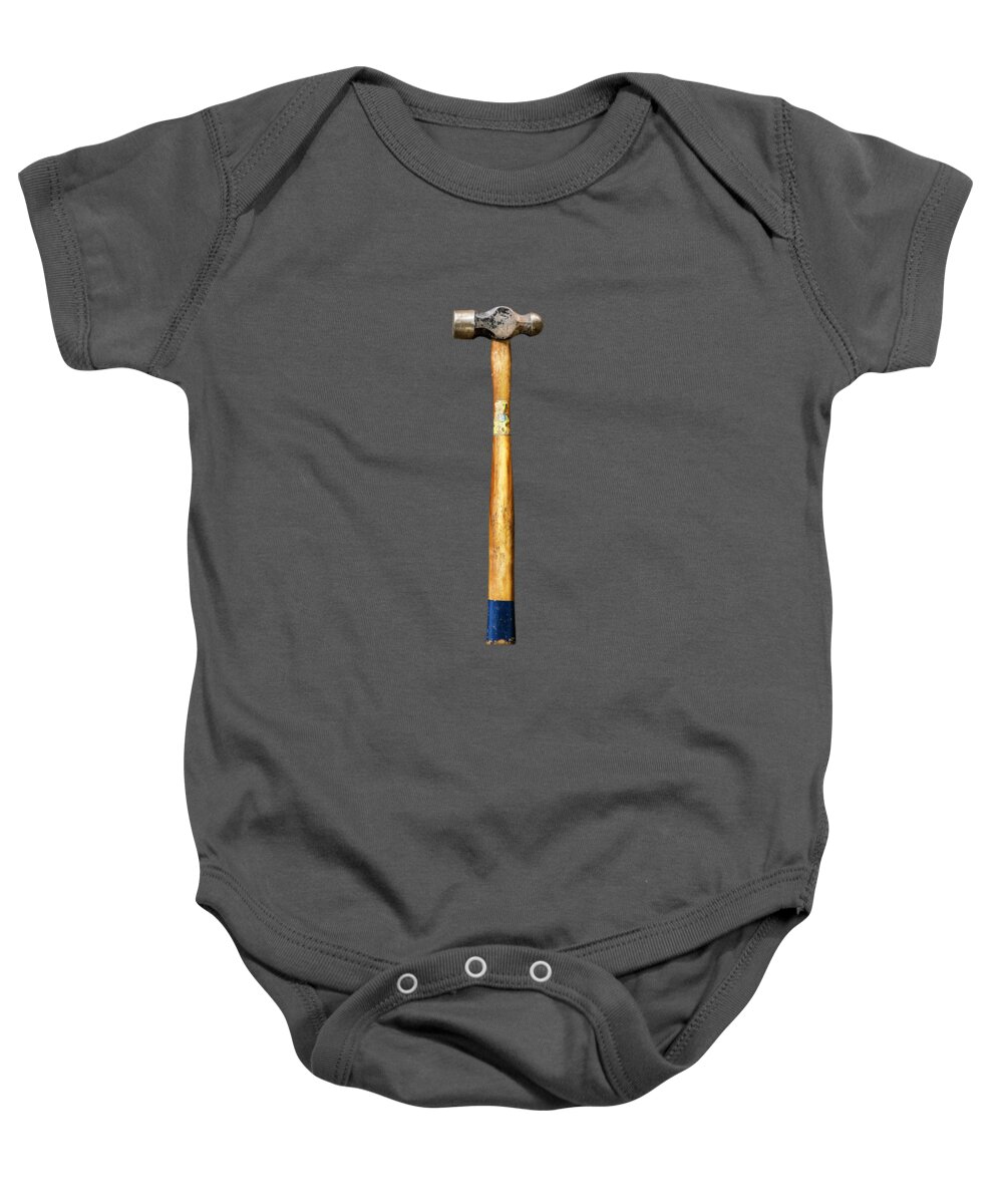 Art Baby Onesie featuring the photograph Tools On Wood 51 on BW by YoPedro