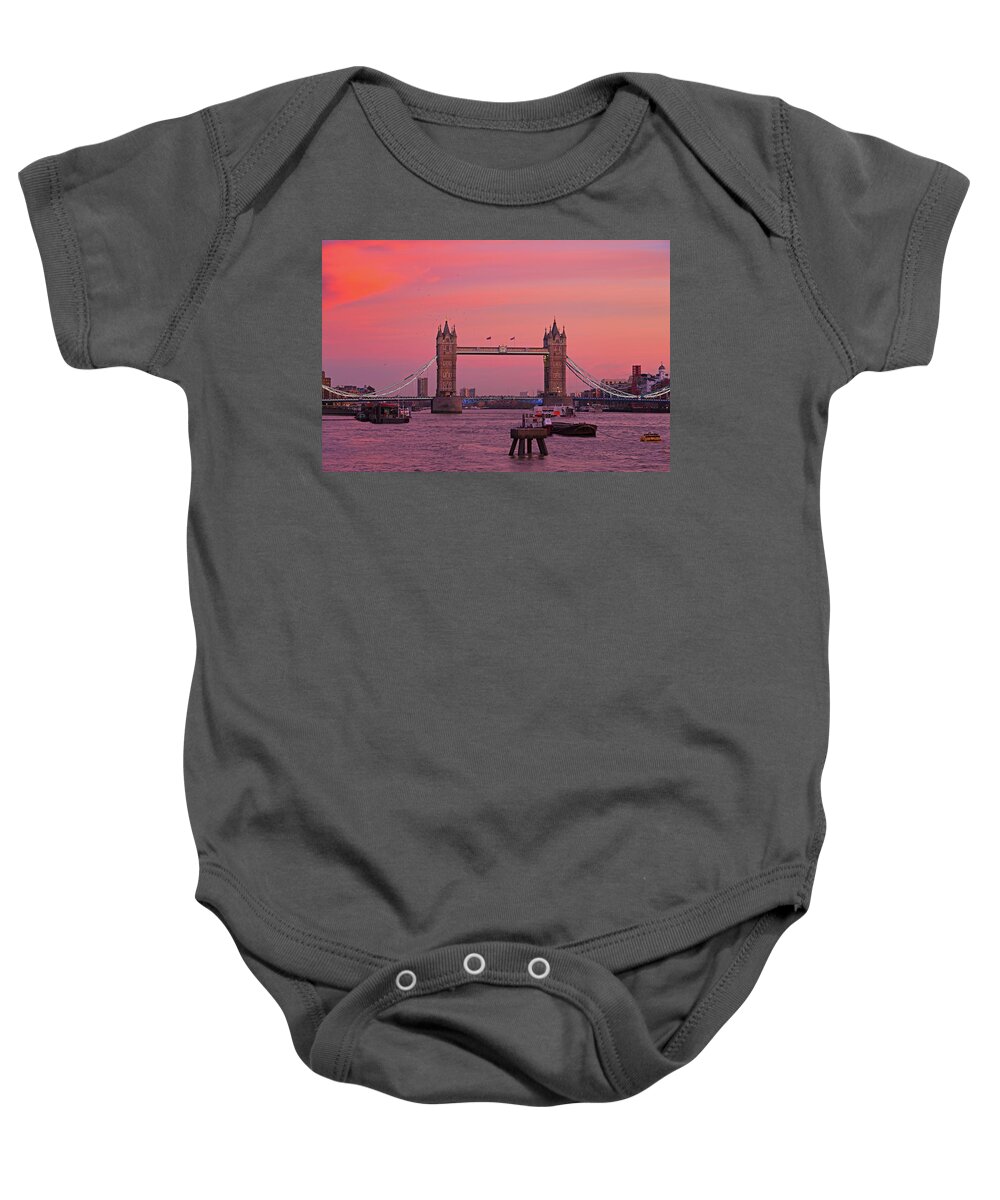 Tower Bridge London Baby Onesie featuring the photograph Tower Bridge London by Andy Myatt