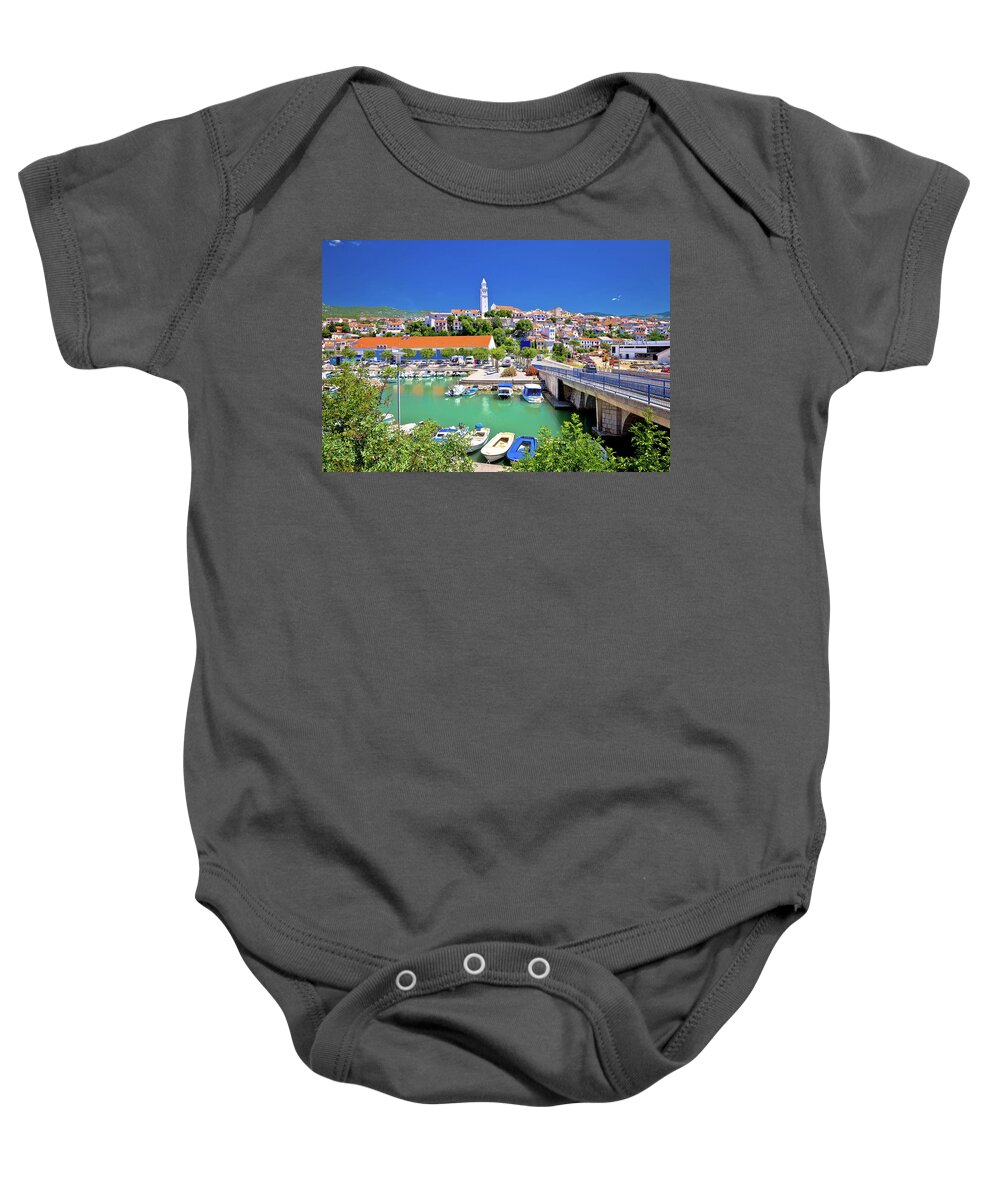 Novi Vinodolski Baby Onesie featuring the photograph Town of Novi Vinodolski waterfront view by Brch Photography