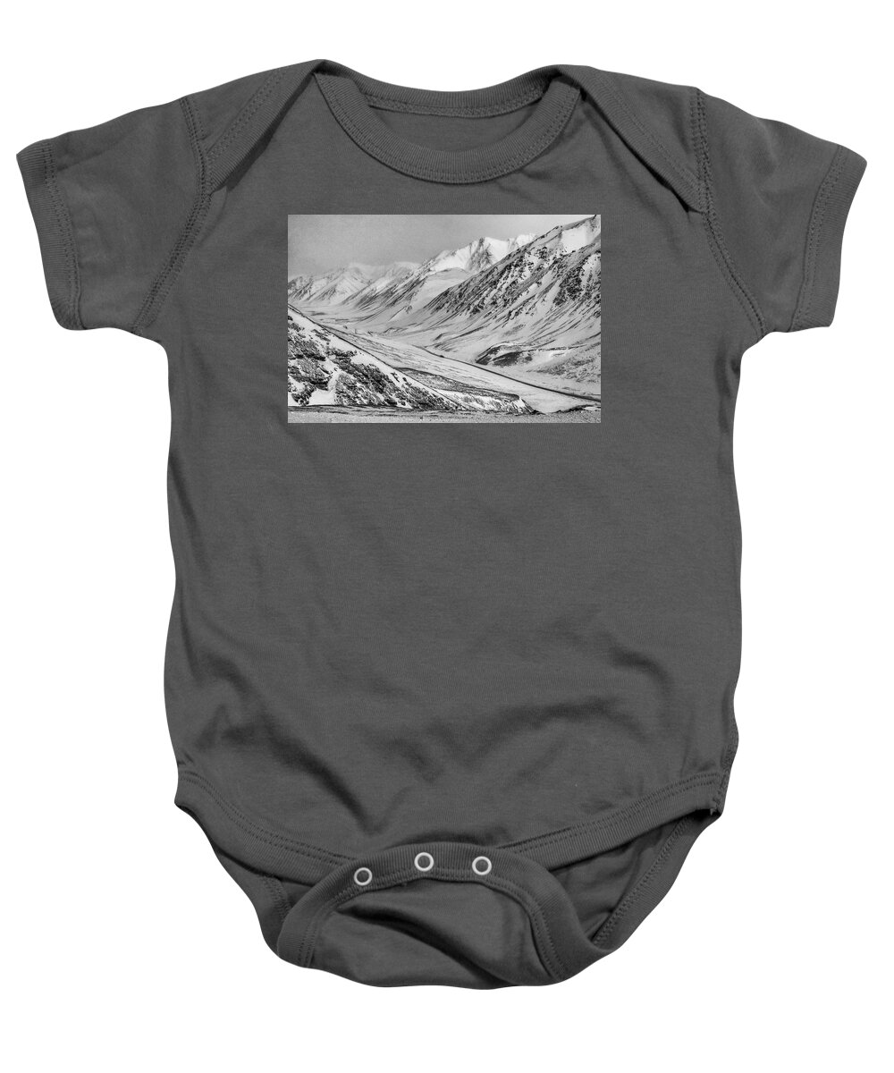 Antigun Pass Baby Onesie featuring the photograph Transiting the Mountain Pass by John Roach