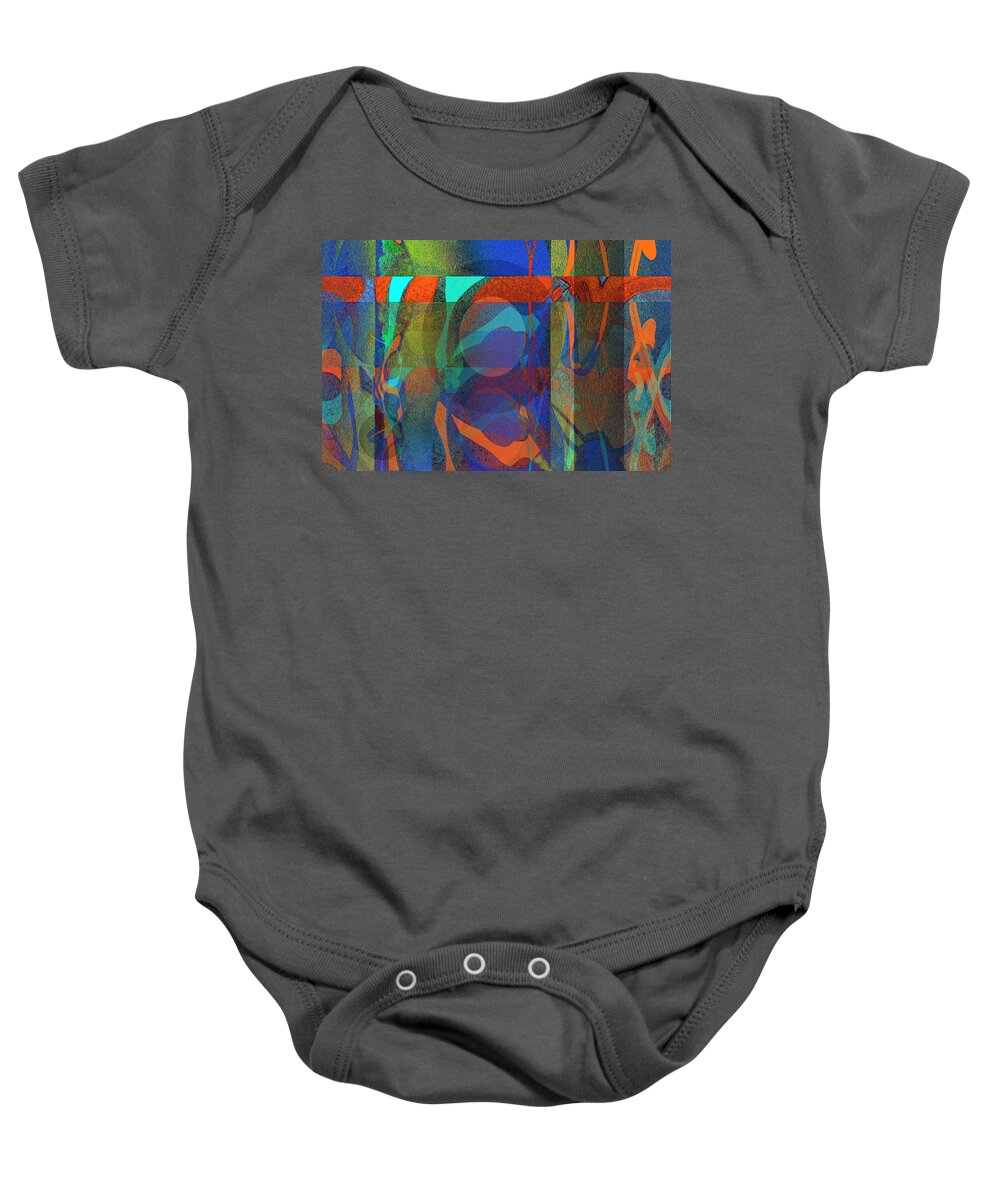 Abstract Baby Onesie featuring the digital art Transitory Phase 2 by Lynda Lehmann
