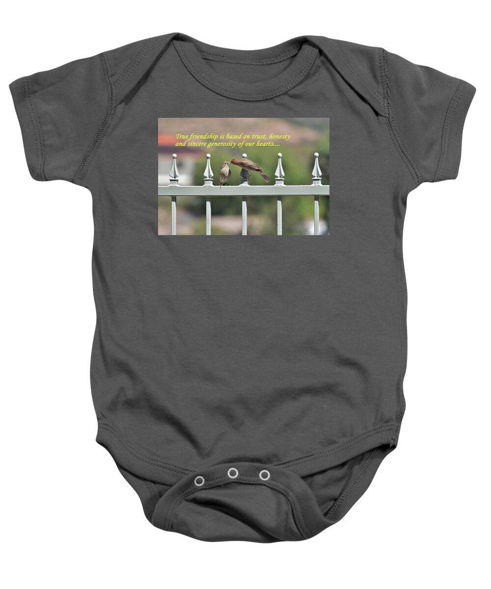 Linda Brody Baby Onesie featuring the photograph True Friendship by Linda Brody