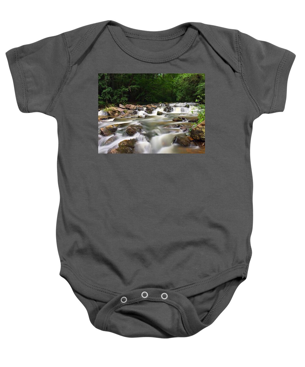 Waterfall Baby Onesie featuring the photograph Tumbling Waters by Richie Parks