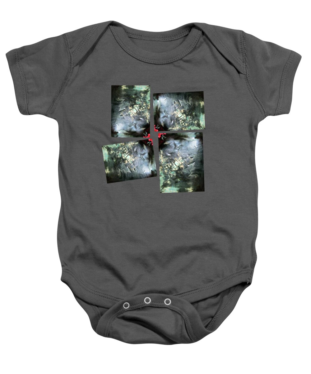 Art Photography Baby Onesie featuring the photograph Turquoise and Old Pewter by Kathy Moll