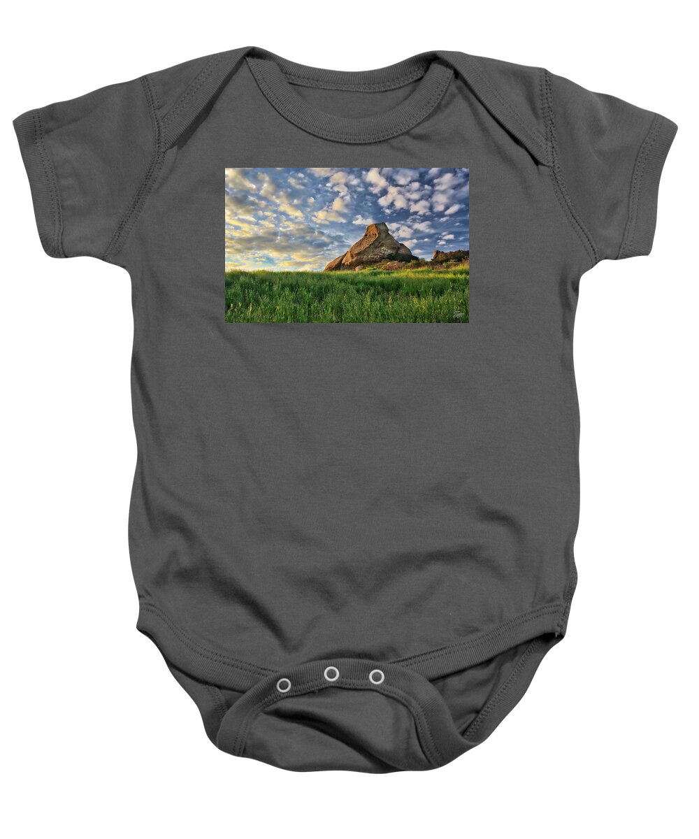 Turtle Rock Baby Onesie featuring the photograph Turtle Rock At Sunset 2 by Endre Balogh