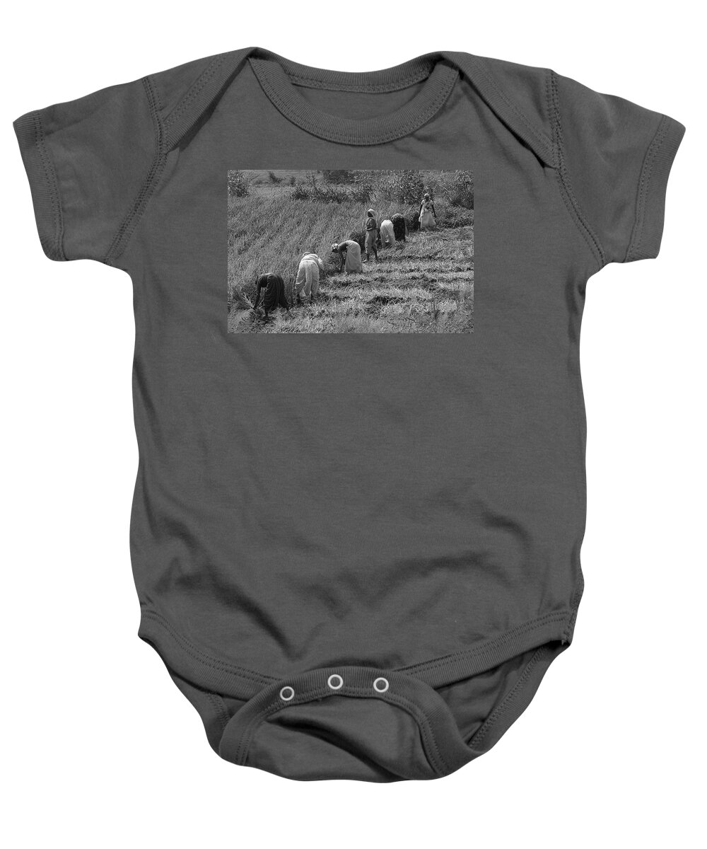 United Baby Onesie featuring the photograph SKN 2610 United Errand BW by Sunil Kapadia