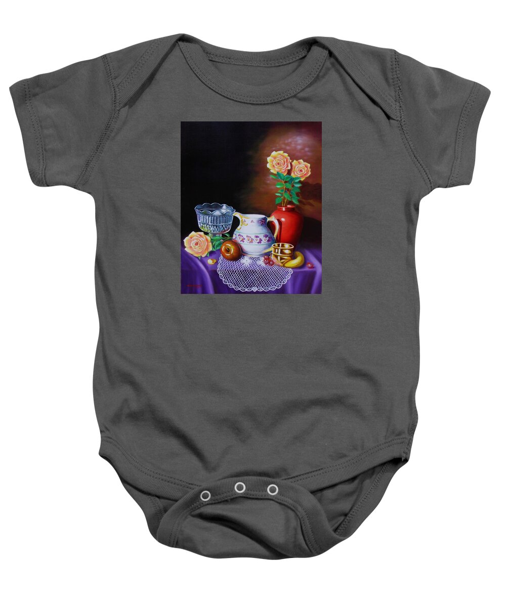  Purple Baby Onesie featuring the painting Nostalgic Vision by Gene Gregory