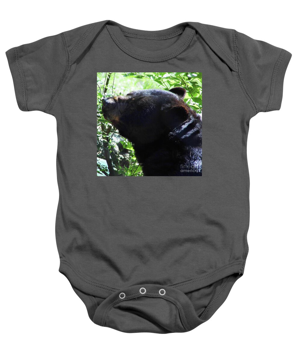 Bear Baby Onesie featuring the photograph Up Close Black Bear by D Hackett