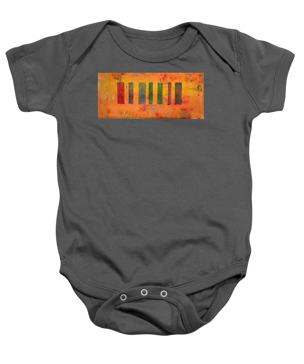 Clay Monotype Baby Onesie featuring the mixed media Valor I by William Renzulli