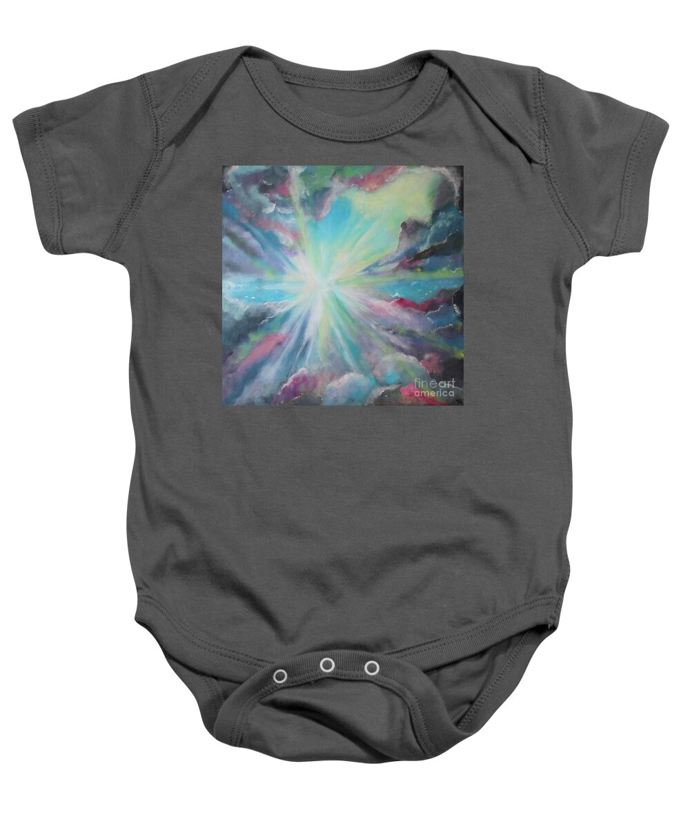 Abstract Baby Onesie featuring the painting Inspire by Stacey Zimmerman