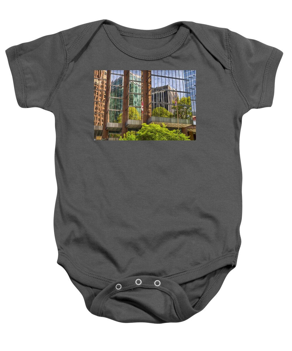 Vancouver Baby Onesie featuring the photograph Vancouver Reflections by Theresa Tahara