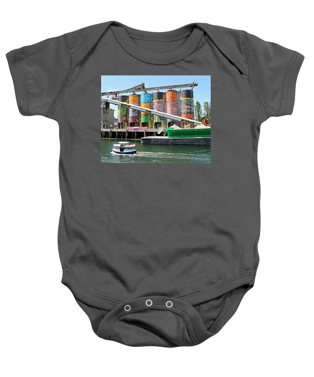 Vancouver Baby Onesie featuring the photograph Vancouver Silo Art  by Steve Natale
