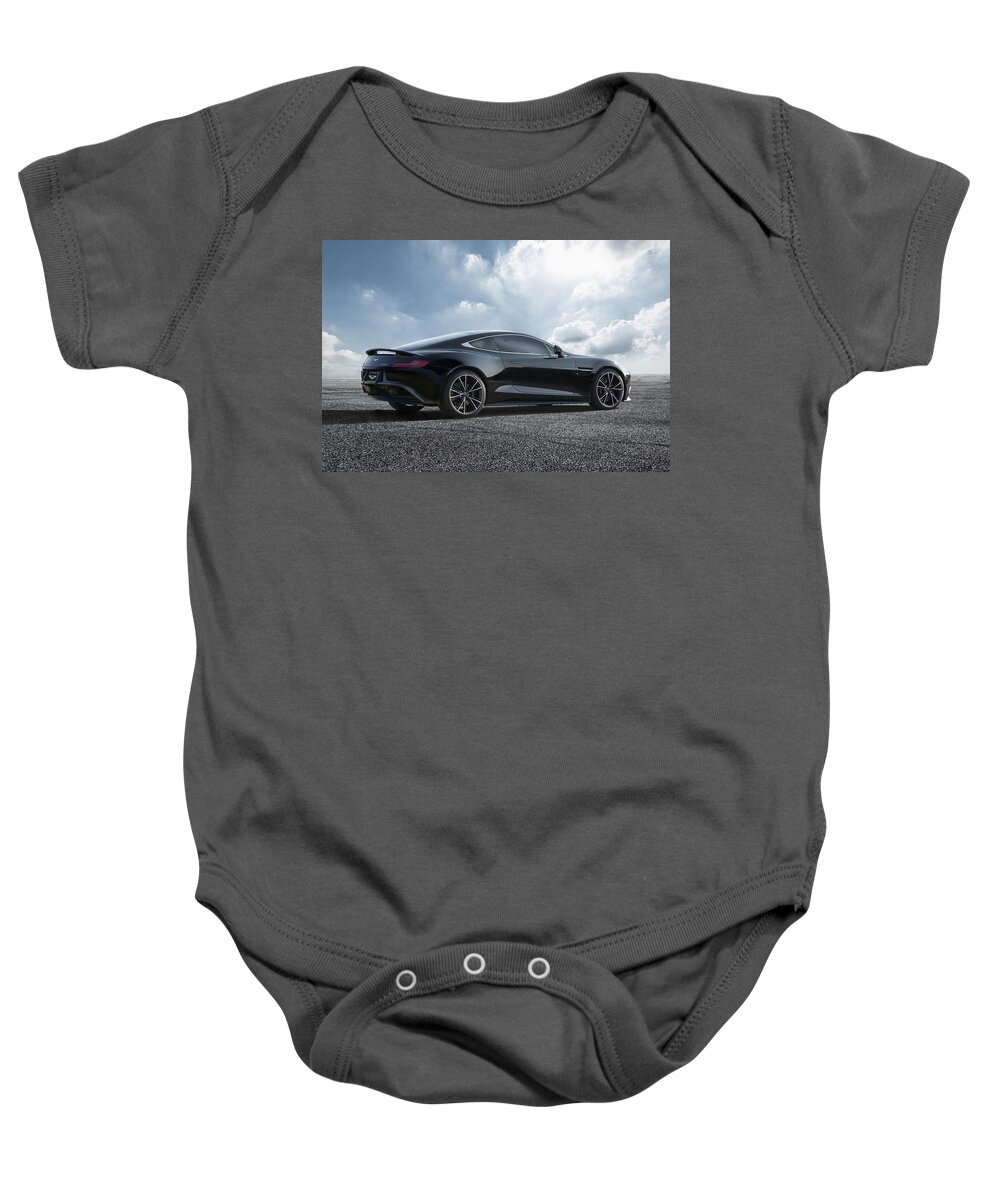 Aston Martin Baby Onesie featuring the digital art Vanquish Coupe by Peter Chilelli