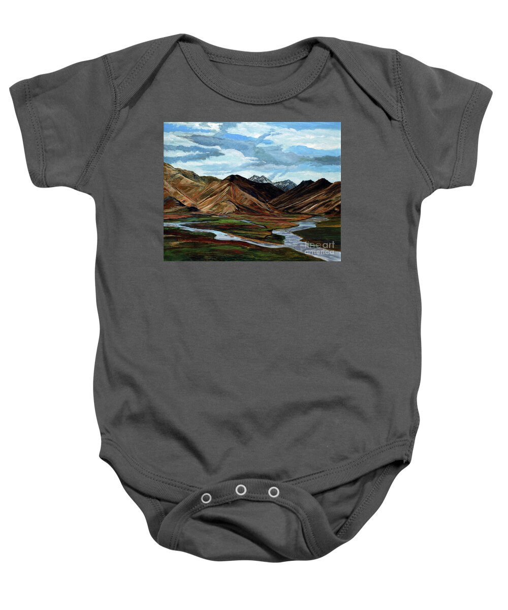 Oil Baby Onesie featuring the painting Vast by William Band