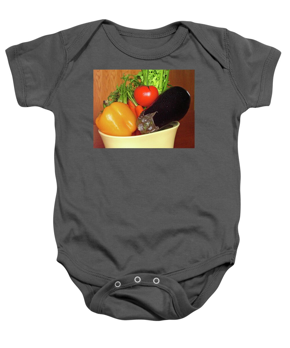 Pepper Baby Onesie featuring the photograph Vegetable Bowl by Ira Marcus