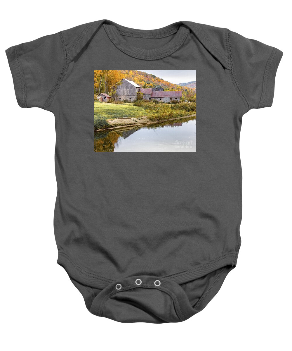 Barn Baby Onesie featuring the photograph Vermont Barn by Rod Best