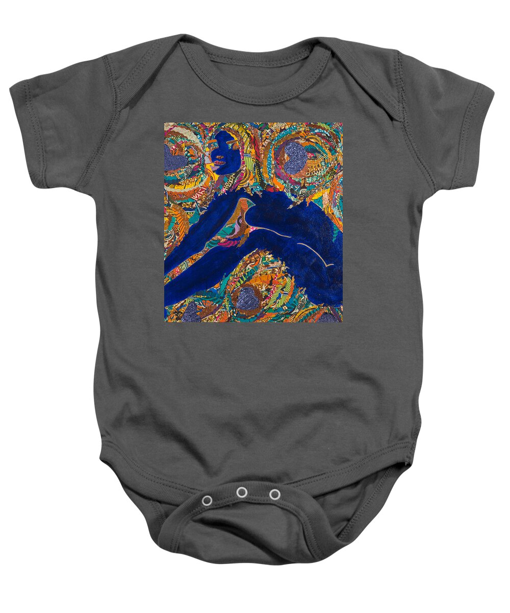 Woman Baby Onesie featuring the tapestry - textile Vesica Pisces by Apanaki Temitayo M