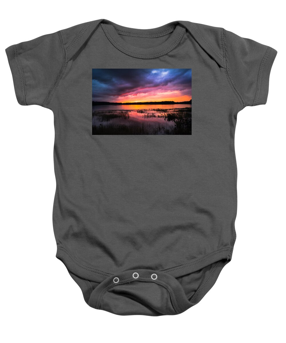 Sunset Baby Onesie featuring the photograph Vibrant by Parker Cunningham