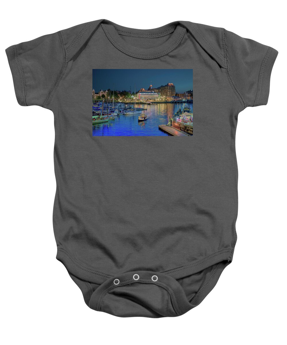 Victoria Baby Onesie featuring the photograph Victoria at Night by Patricia Dennis