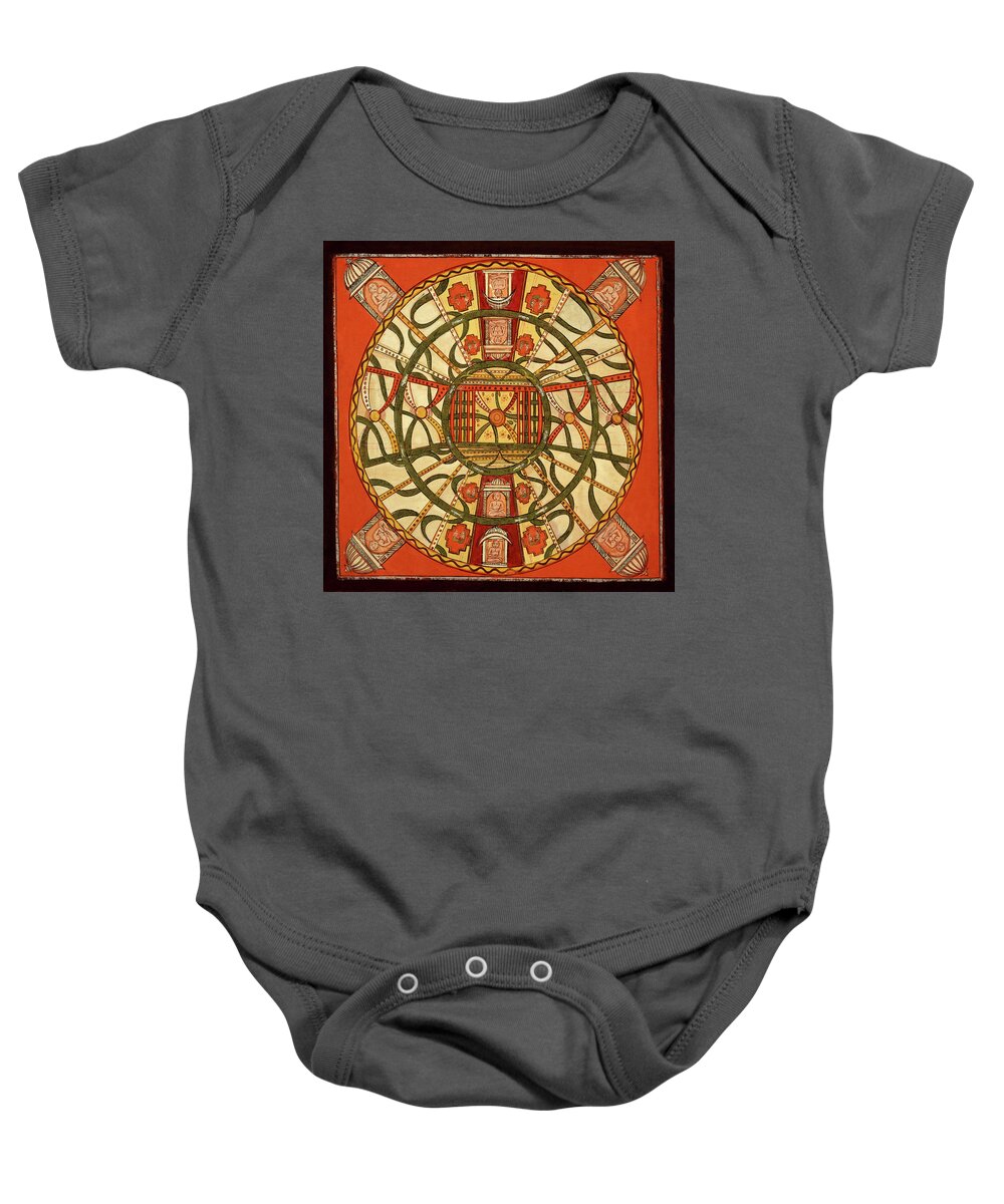 Celestial Baby Onesie featuring the photograph Vintage Celestial Chart 1900 by Andrew Fare