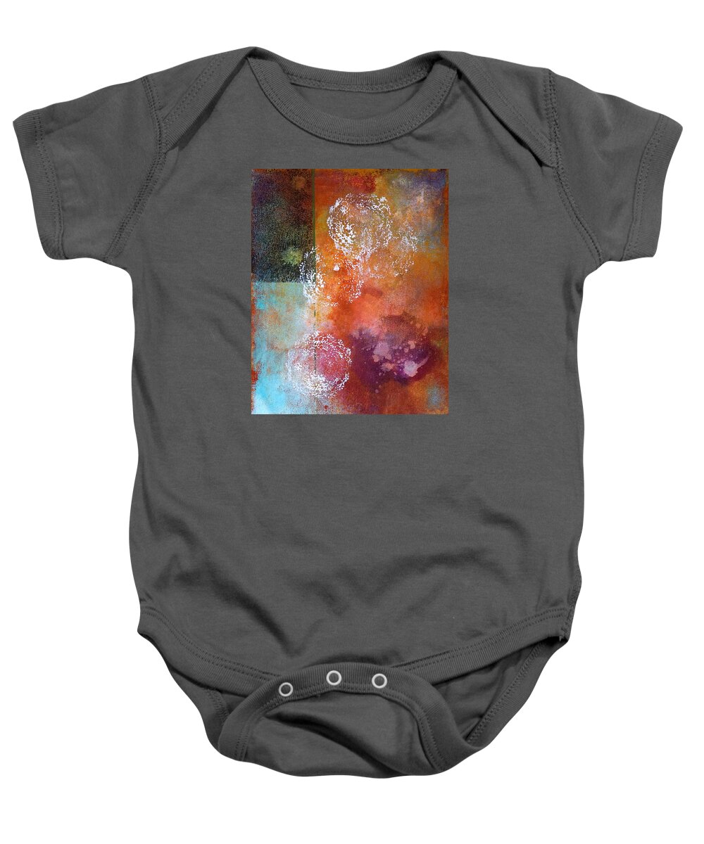 Abstract Baby Onesie featuring the painting Vintage by Theresa Marie Johnson