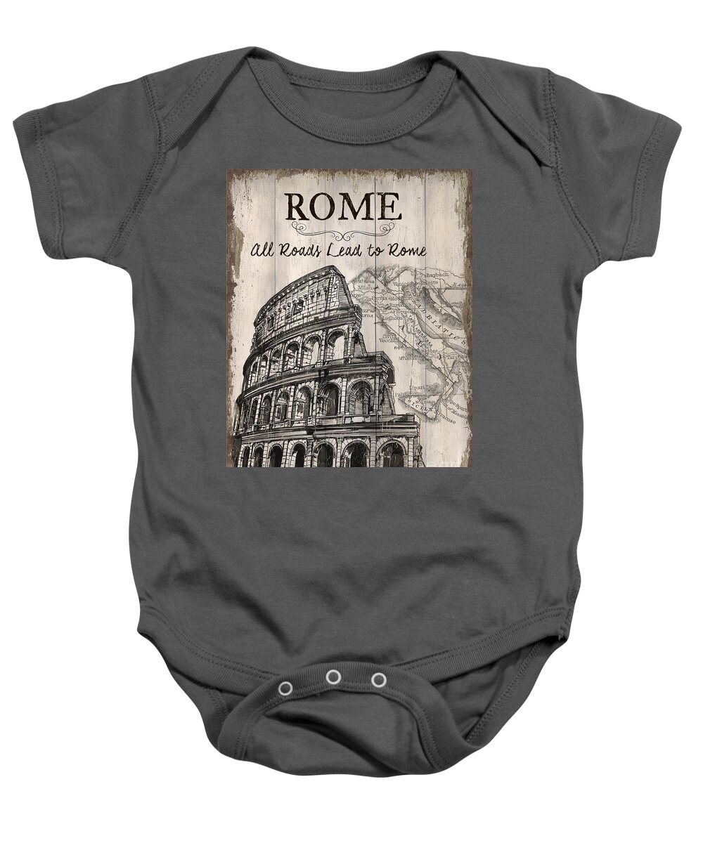 Travel Poster Baby Onesie featuring the painting Vintage Travel Poster by Debbie DeWitt