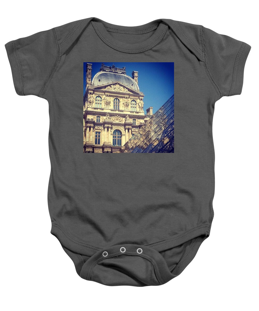 Beautiful Baby Onesie featuring the photograph Visited The Louvre Yesterday!! Paris by Charlotte Cooper