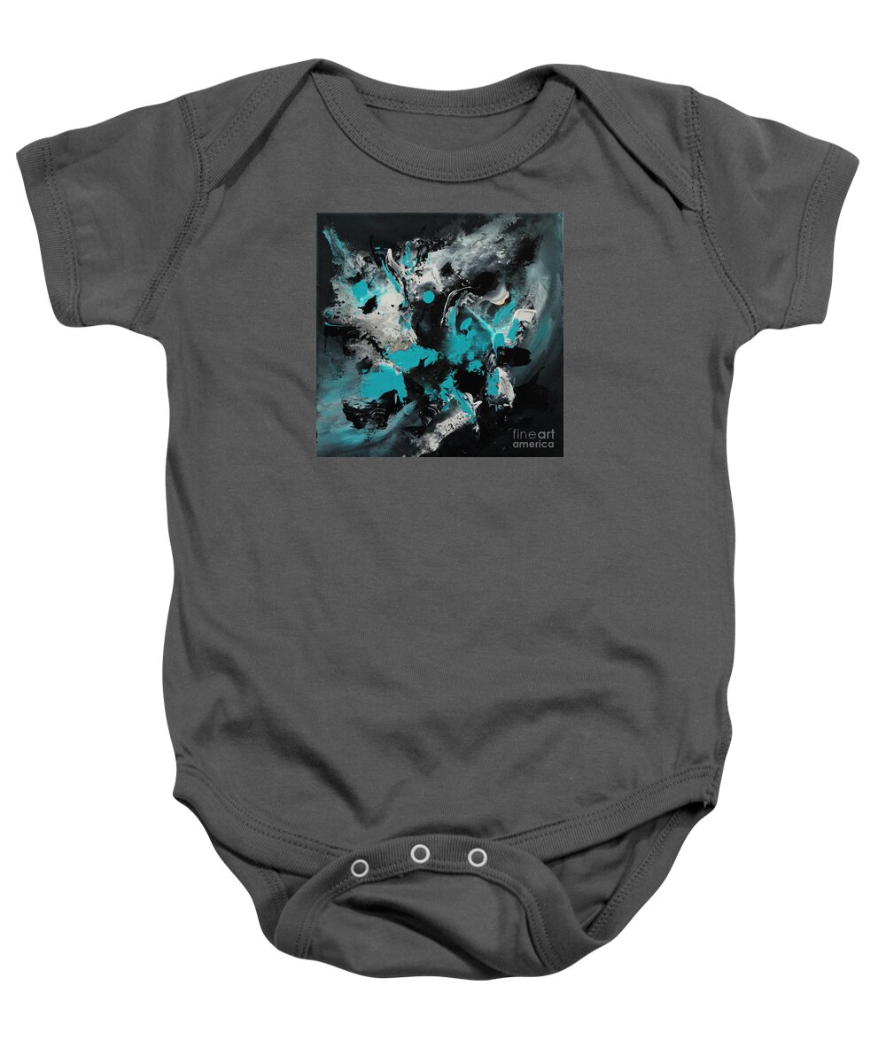 Feather Painting Baby Onesie featuring the painting Walking wave-1 by Preethi Mathialagan