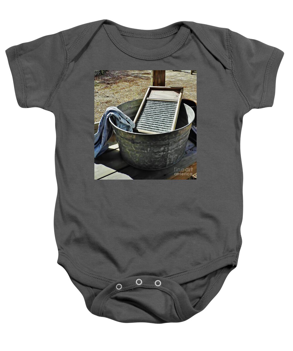 Tub Baby Onesie featuring the photograph Wash Day by D Hackett