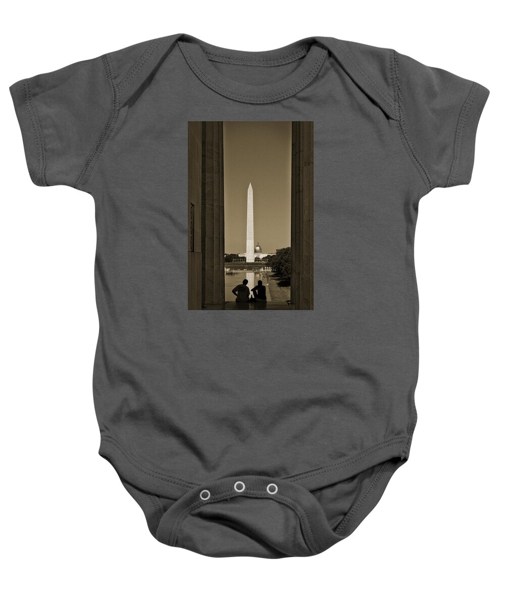 American Baby Onesie featuring the photograph Washington Monument And Capitol #4 by Stuart Litoff