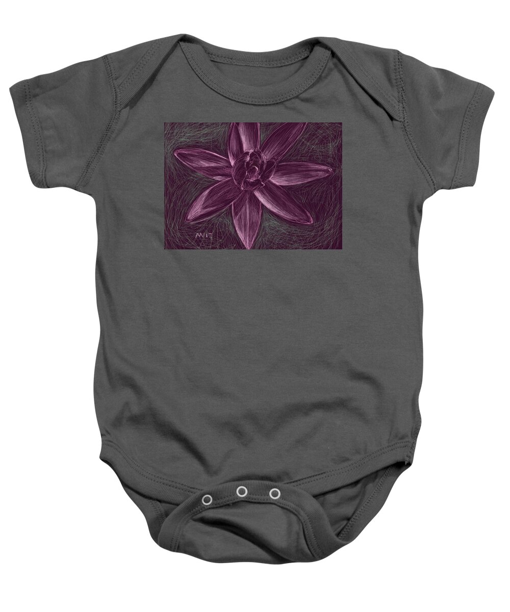 Water Lily Baby Onesie featuring the digital art Water Lily by AnneMarie Welsh