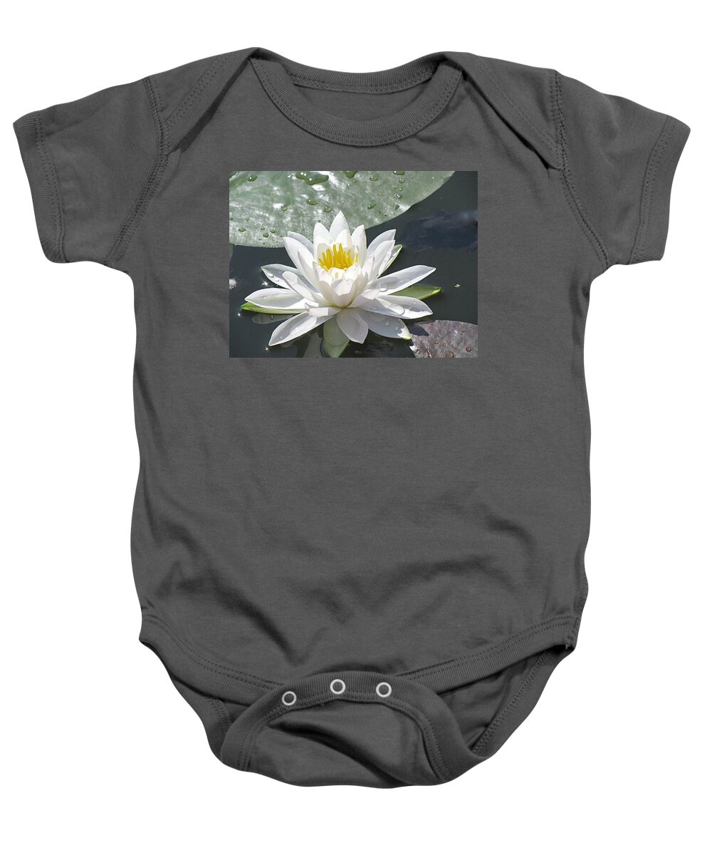 Background Baby Onesie featuring the photograph Water Lily by Jack R Perry