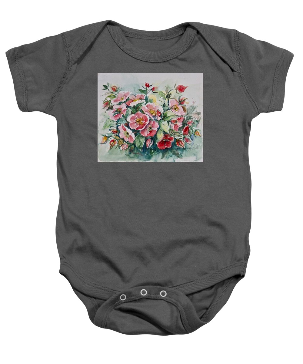 Flowers Baby Onesie featuring the painting Watercolor Series 208 by Ingrid Dohm