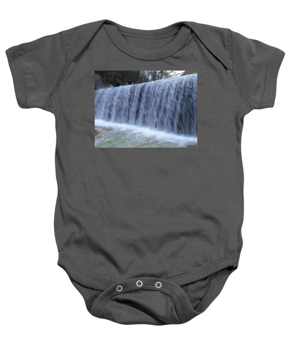 #waterfall #greece In Location Pozar Baths Baby Onesie featuring the photograph Waterfall by Alexiou Joanna