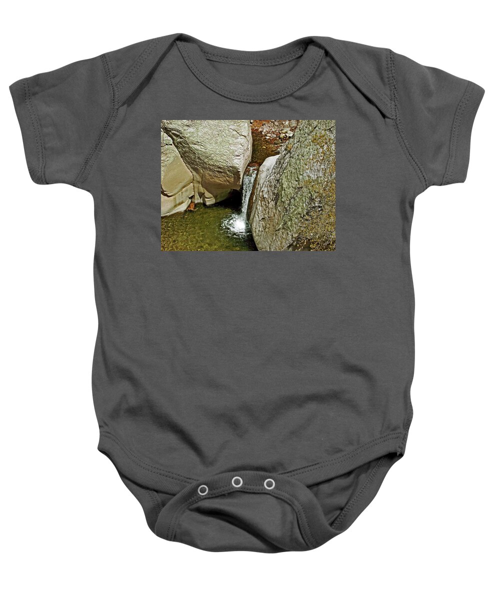 Waterfall From Whitewater Catwalk National Recreation Trail Near Glenwood Baby Onesie featuring the photograph Waterfall from Whitewater Catwalk National Recreation Trail near Glenwood-New Mexico by Ruth Hager