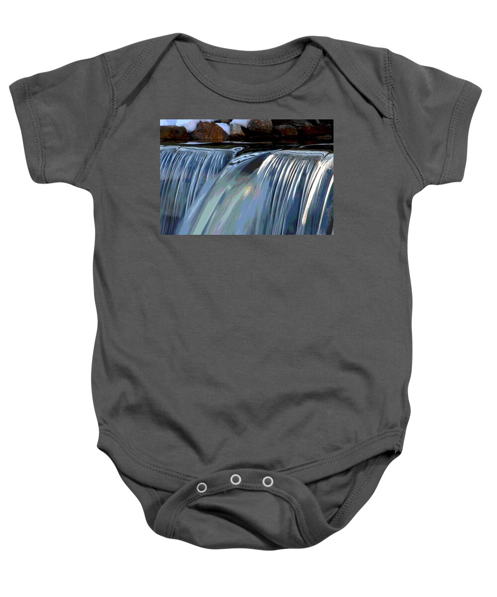 Winter Baby Onesie featuring the photograph Waterfall Serenity by Dianne Cowen Cape Cod Photography