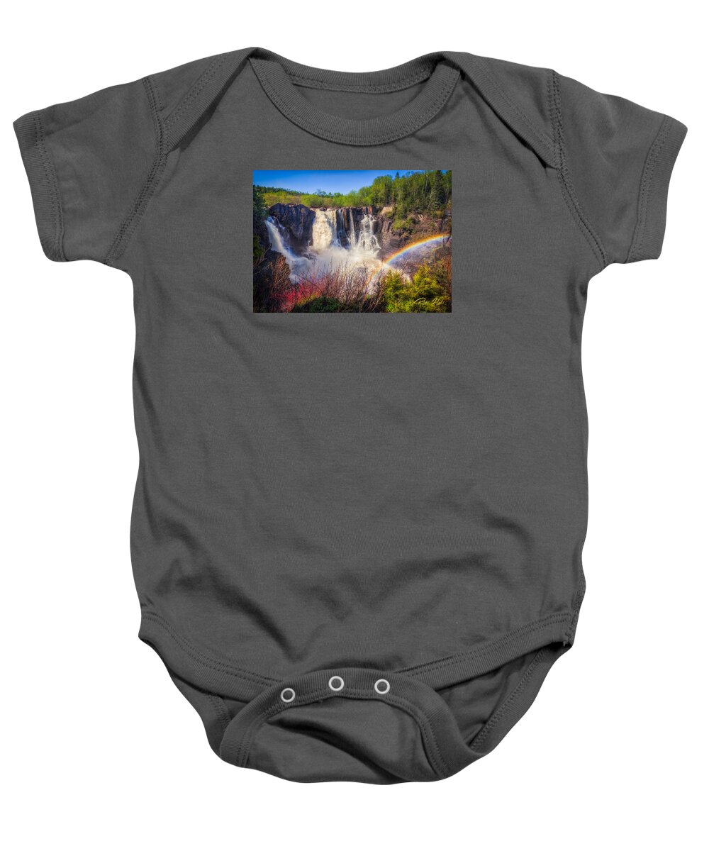 Atmosphere Baby Onesie featuring the photograph Waterfalls and Rainbows by Rikk Flohr