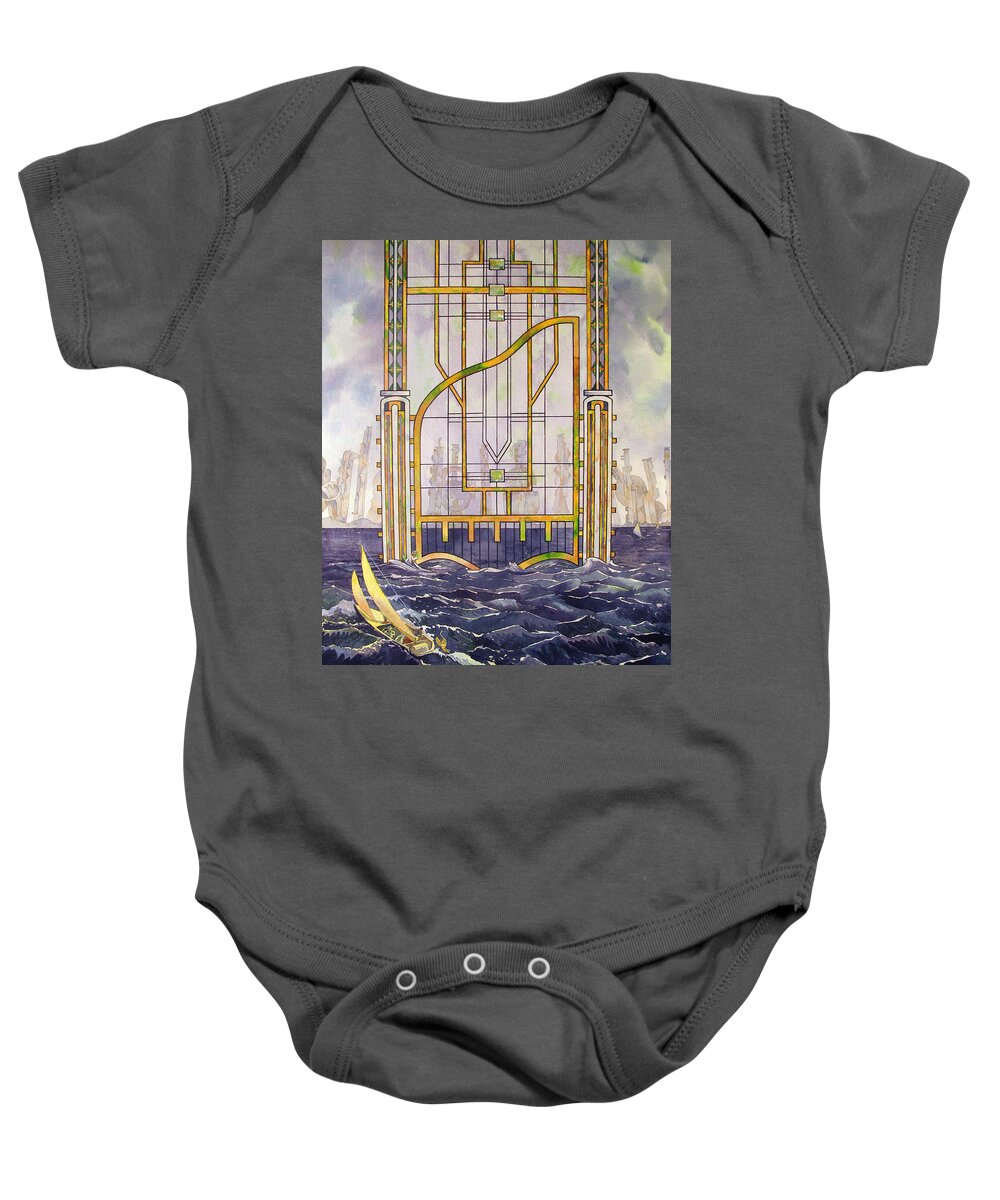 Nature Baby Onesie featuring the painting Waterfront Sonata by Mick Williams