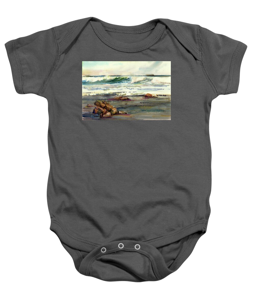 Visco Baby Onesie featuring the painting Wave Action by P Anthony Visco