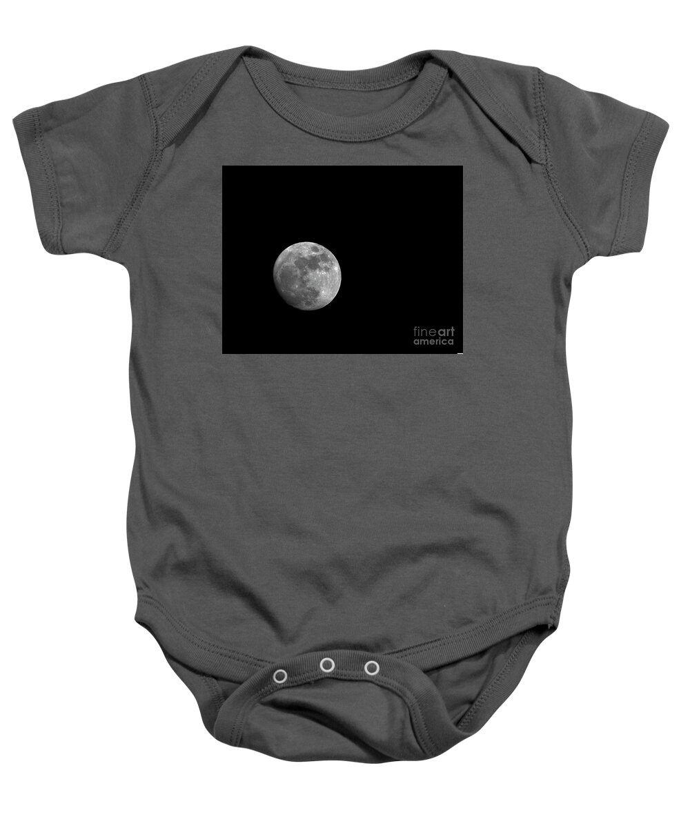 90% Illumination Baby Onesie featuring the photograph Waxing Gibbous - 4 by David Bearden