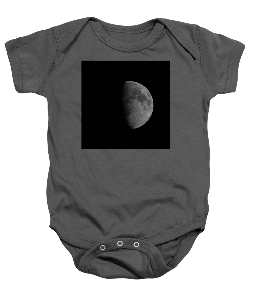 Waxing Gibbous Moon Baby Onesie featuring the photograph Waxing Gibbous Moon by Ernest Echols