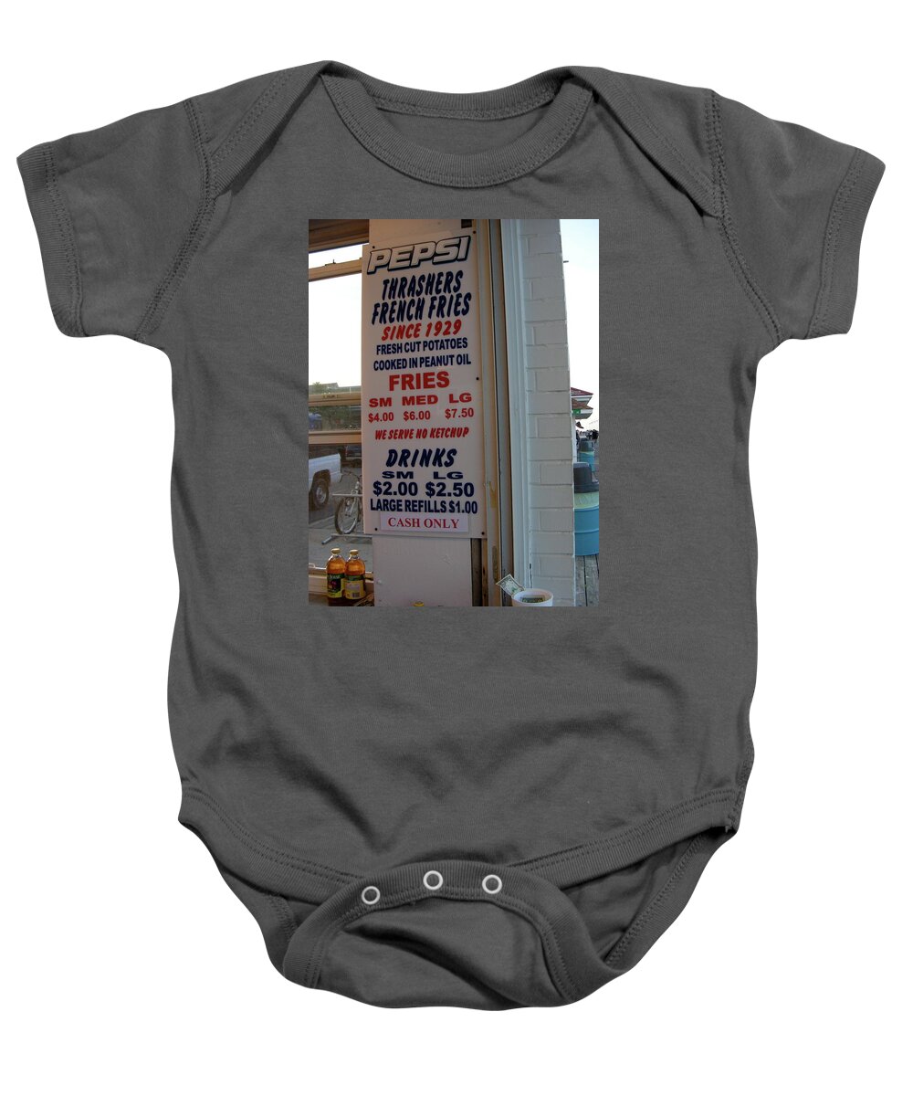 Thrashers Baby Onesie featuring the photograph We Serve No Ketchup by Kim Bemis