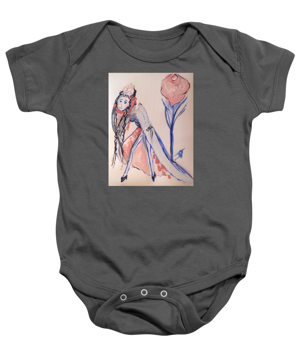 Pretend Baby Onesie featuring the painting When the pretend Queen grew tired of the pretence by Judith Desrosiers