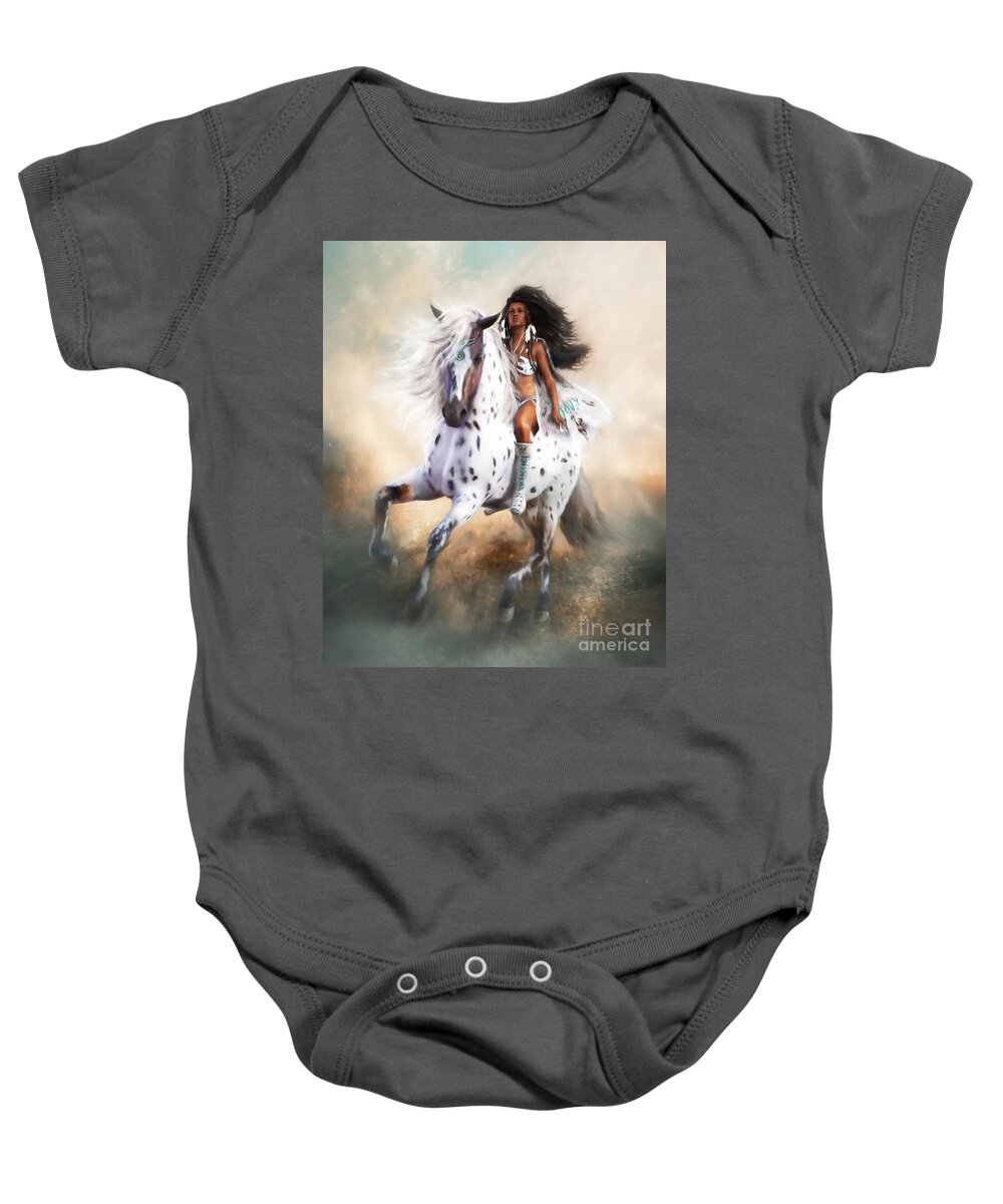 White Baby Onesie featuring the digital art White Storm by Shanina Conway