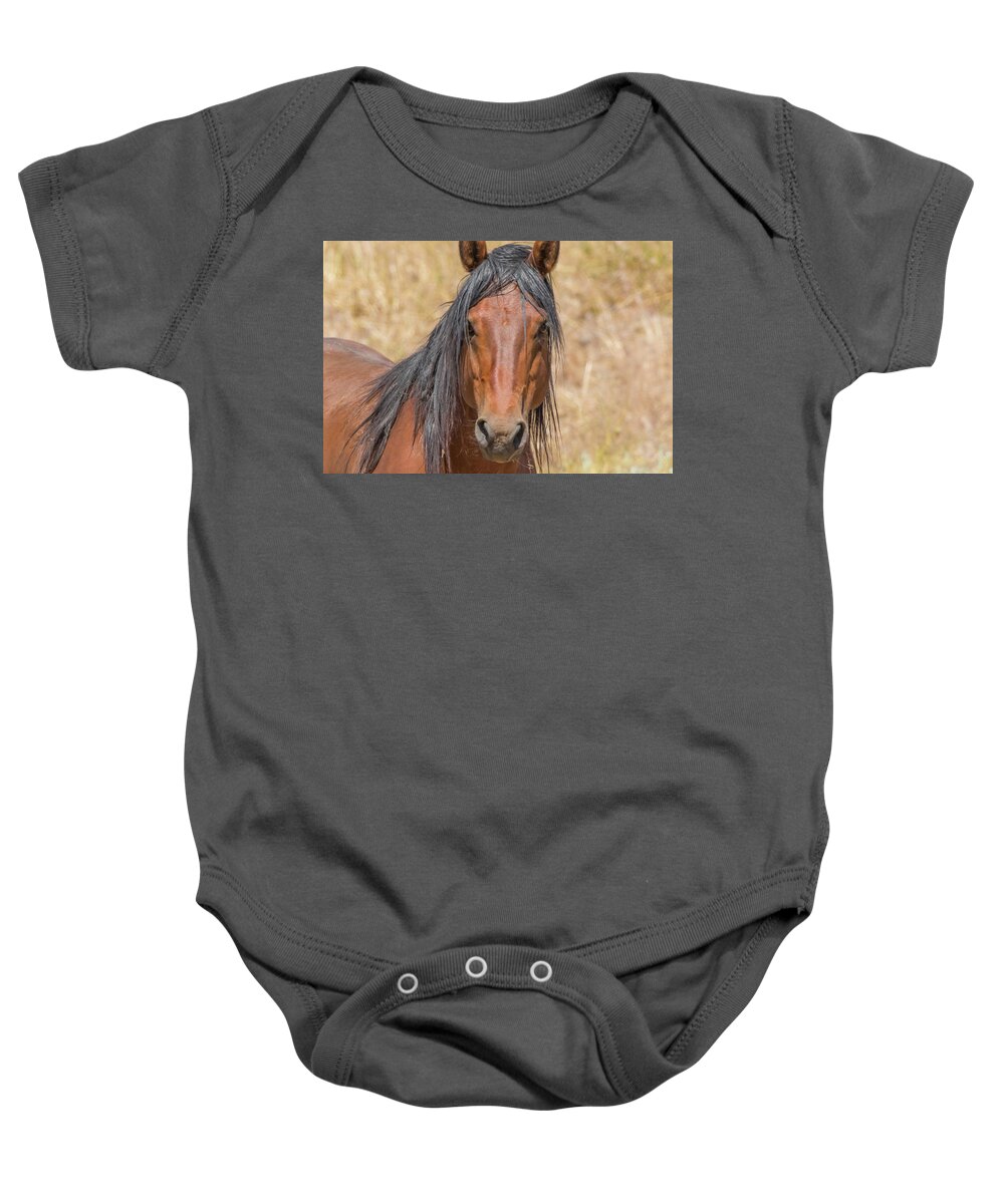 Nevada Baby Onesie featuring the photograph Wild Horse Portrait by Marc Crumpler