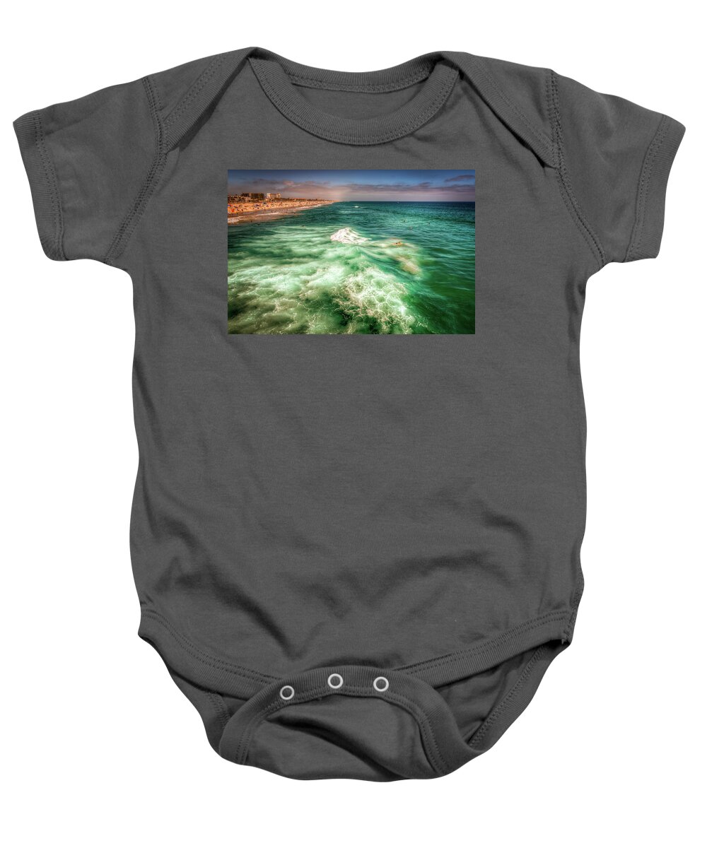 California Baby Onesie featuring the photograph Wild Surfing by Spencer McDonald