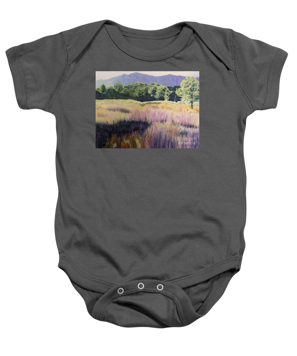 Landscape Baby Onesie featuring the painting Willamette Meadow by Lynn Quinn