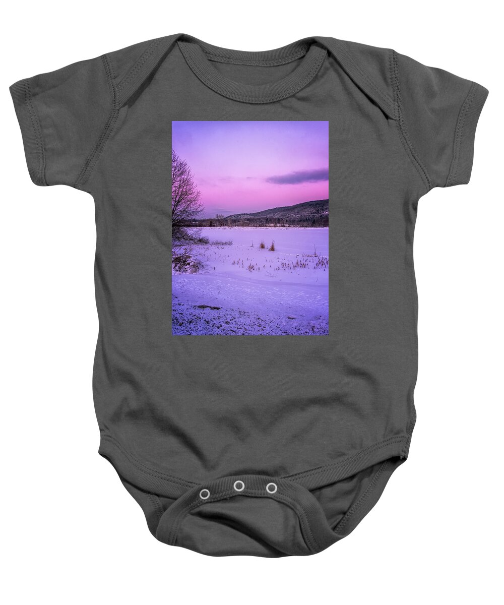 The Brattleboro Retreat Meadows Baby Onesie featuring the photograph Winter Meadows II by Tom Singleton