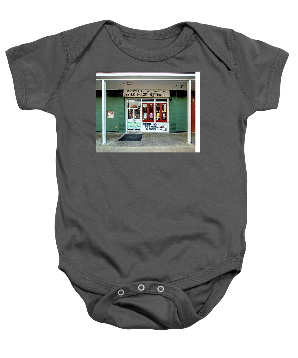 Mobile Baby Onesie featuring the digital art Wintzells Front Door in Mobile Alabama by Michael Thomas